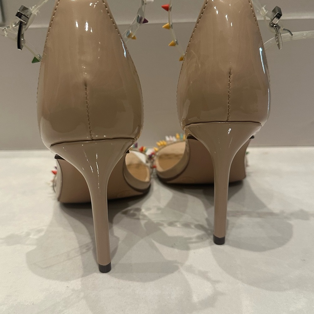 Wild Pair Bethier Nude Heels with Multicolor Studs - Picture 4 of 4
